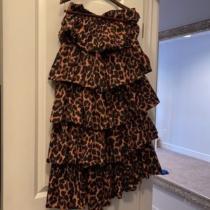 Animal print tiered skirt.